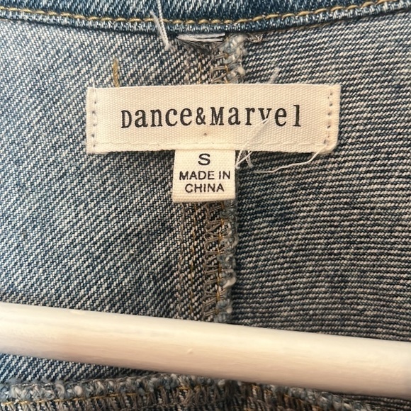 Dance & Marvel Distressed Two Toned Jean Jacket Size Small - Picture 3 of 9